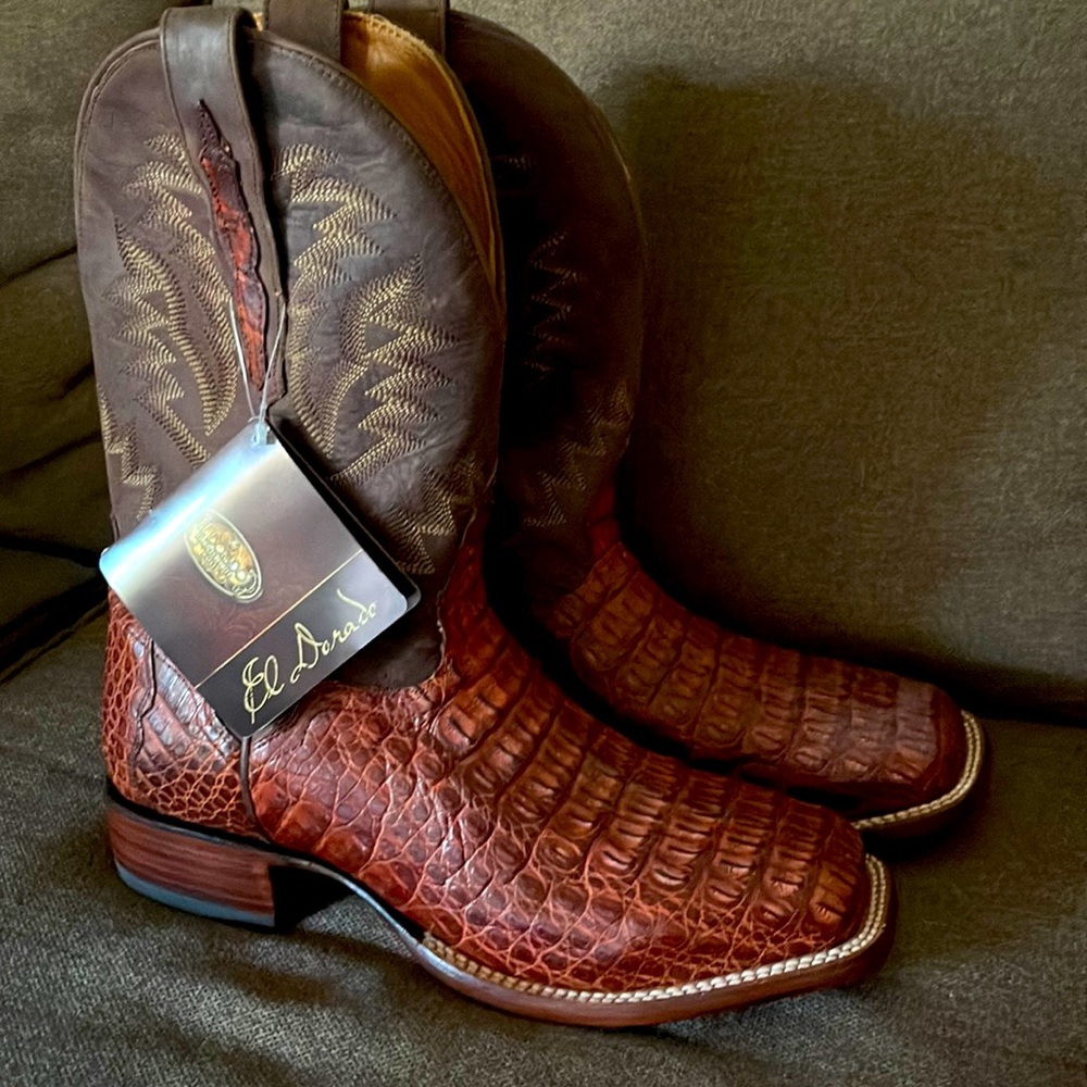 El Dorado caiman skin boots